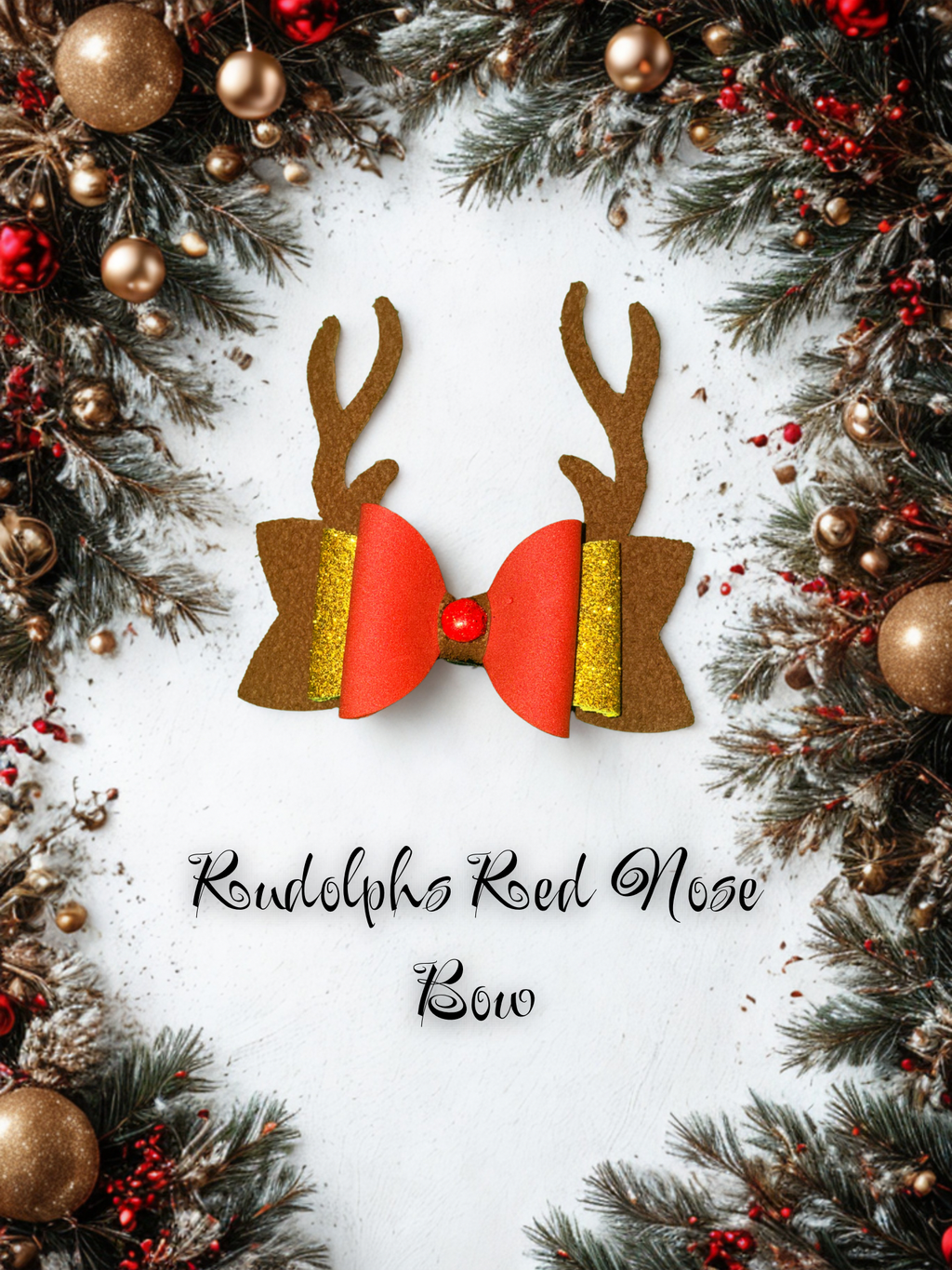 🎄 Rudolph’s Red Nose Bow