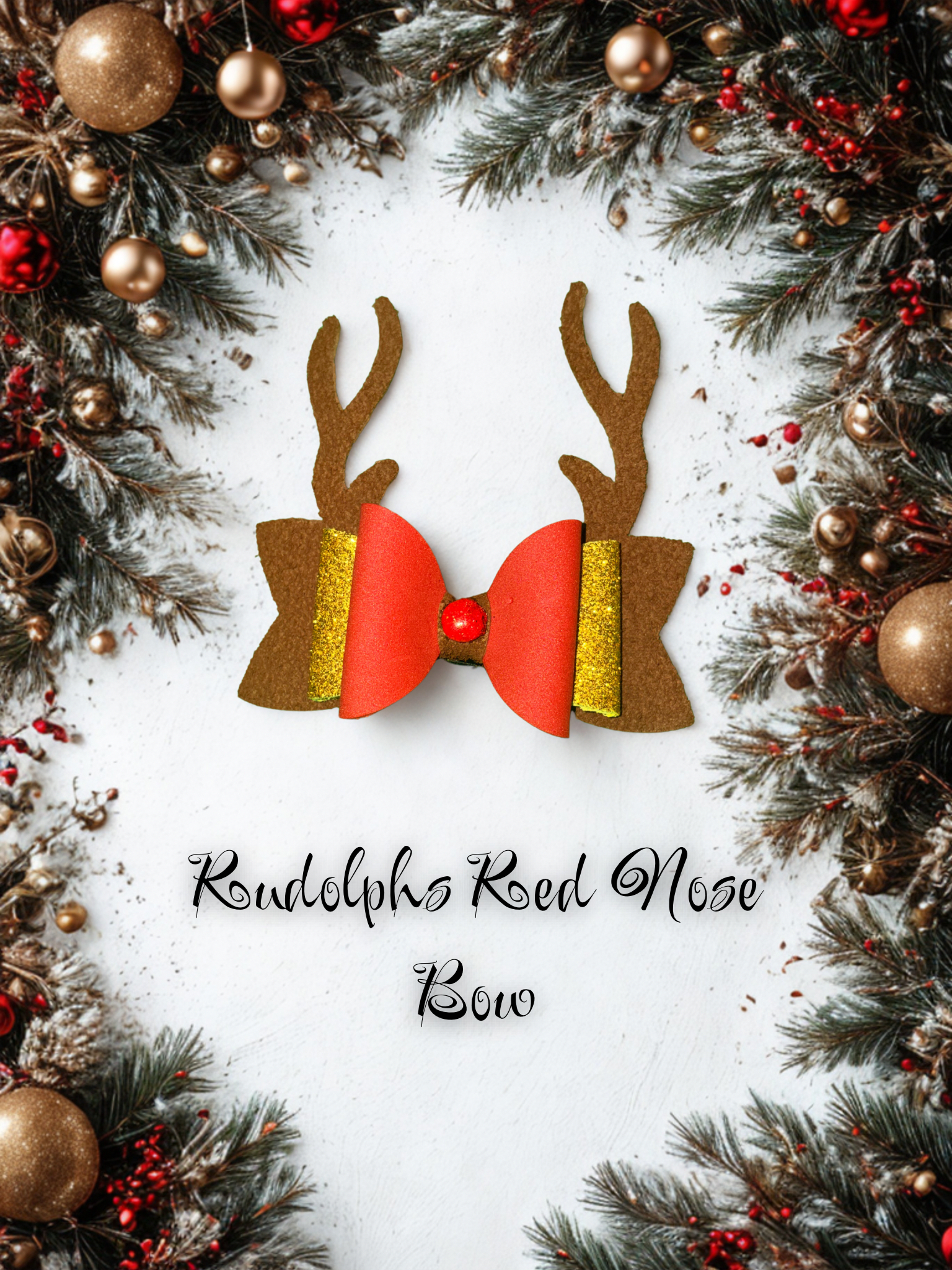 🎄 Rudolph’s Red Nose Bow